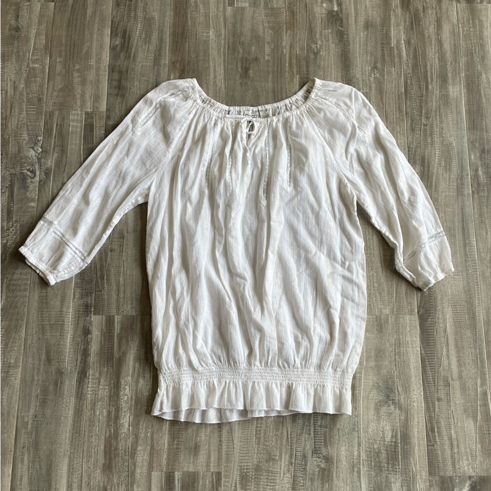 Chico’s Smocked Tunic White Size 2